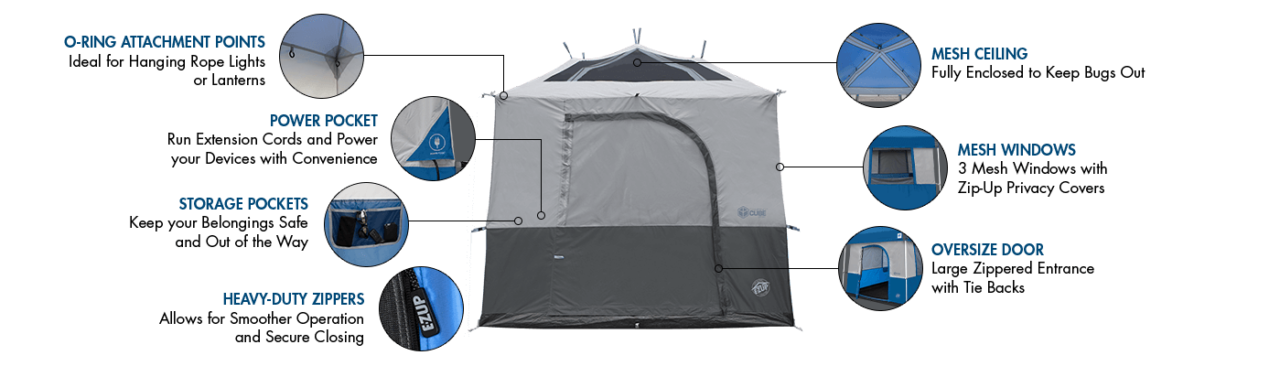 Camping Cube Sport Vista Bundle Custom Shelters E Z Up Canada