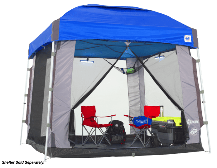 camping screen cube ezup attachment